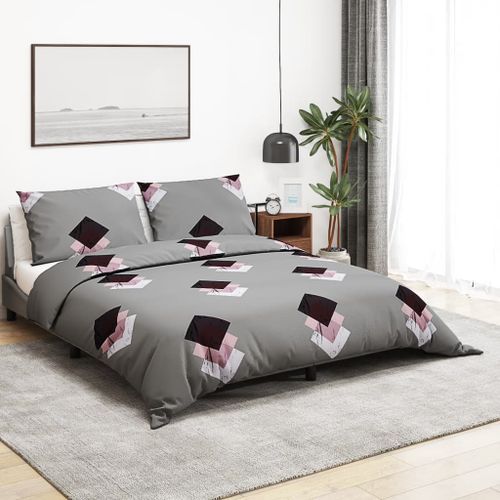 Ensemble de housse de couette Gris 260x220 cm Coton - Photo n°2; ?>