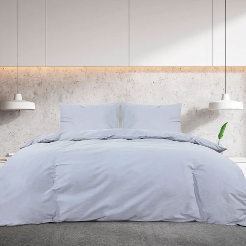 Ensemble de housse de couette Gris 260x240 cm Microfibre légère - Photo n°3; ?>