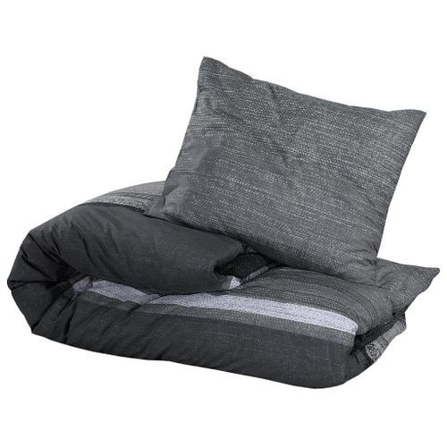 Ensemble de housse de couette gris foncé 225x220 cm Coton - Photo n°3; ?>