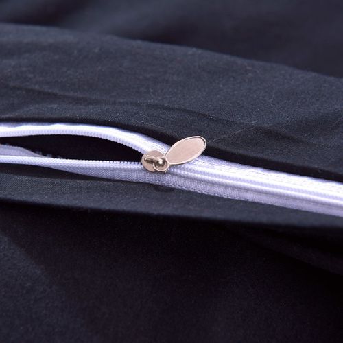 Ensemble de housse de couette Noir 155x220/80x80 cm - Photo n°3; ?>