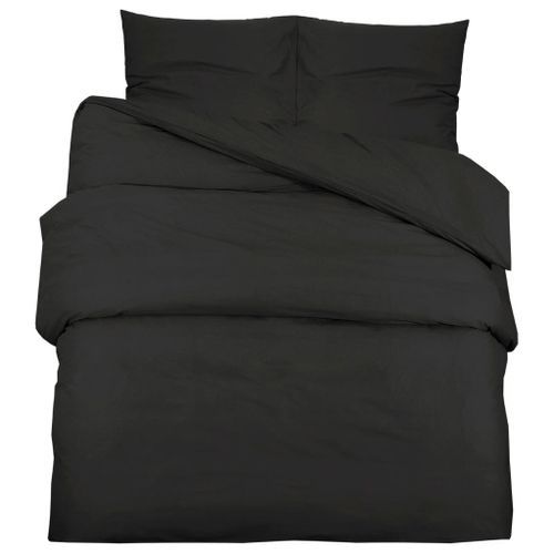 Ensemble de housse de couette Noir 200x220 cm Microfibre légère - Photo n°2; ?>