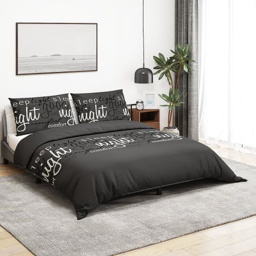 Ensemble de housse de couette Noir 260x220 cm Coton - Photo n°2; ?>