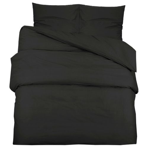 Ensemble de housse de couette Noir 260x220 cm Microfibre légère - Photo n°2; ?>