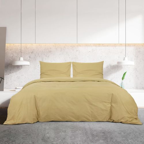 Ensemble de housse de couette Taupe 135x200 cm Microfibre - Photo n°3; ?>