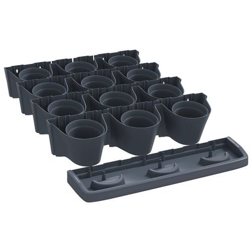 Ensemble de jardinières verticales 12 pcs Anthracite PP - Photo n°3; ?>