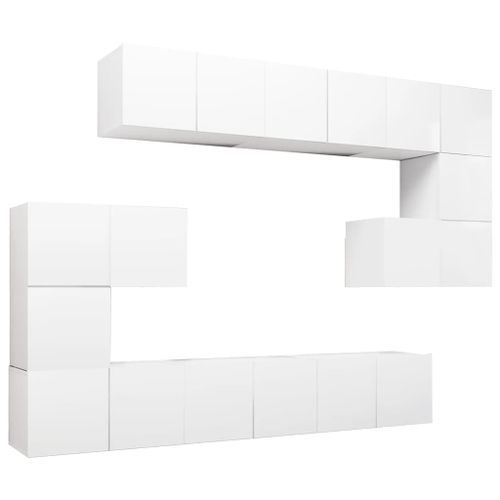 Ensemble de meuble TV 10 pcs Blanc - Photo n°2; ?>