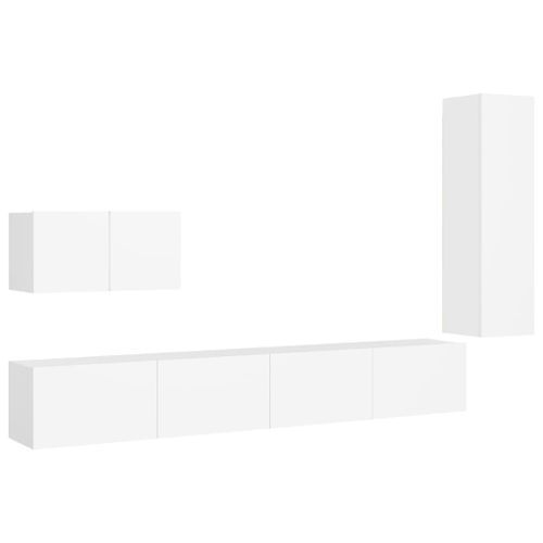 Ensemble de meuble TV 4 pcs Blanc 13 - Photo n°2; ?>