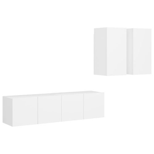 Ensemble de meuble TV 4 pcs Blanc 15 - Photo n°2; ?>