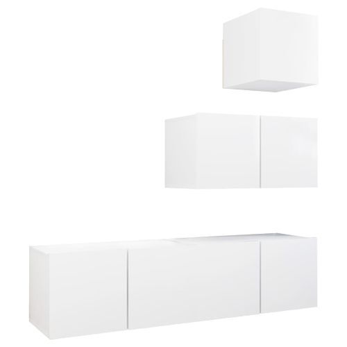 Ensemble de meuble TV 4 pcs Blanc 12 - Photo n°2; ?>