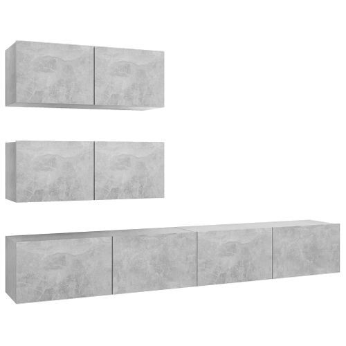 Ensemble de meuble TV 4 pcs Gris béton 17 - Photo n°2; ?>