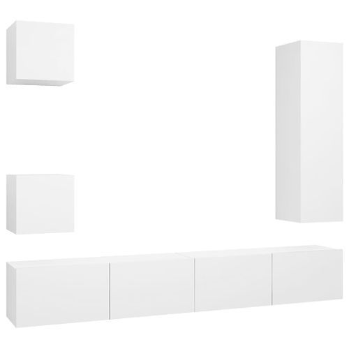 Ensemble de meuble TV 5 pcs Blanc 8 - Photo n°2; ?>