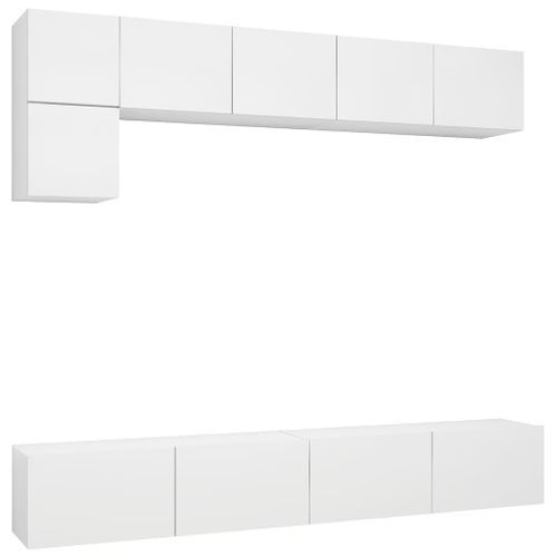 Ensemble de meuble TV 5 pcs Blanc 7 - Photo n°2; ?>