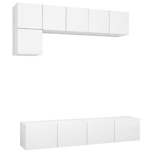 Ensemble de meuble TV 5 pcs Blanc 6 - Photo n°2; ?>