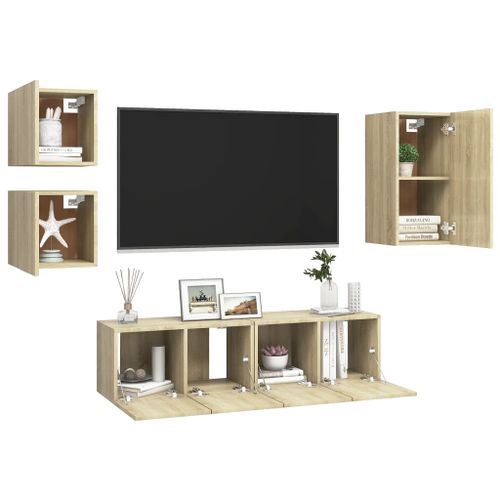 Ensemble de meuble TV 5 pcs Chêne sonoma 8 - Photo n°3; ?>