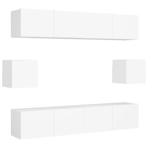 Ensemble de meuble TV 6 pcs Blanc 12 - Photo n°2; ?>