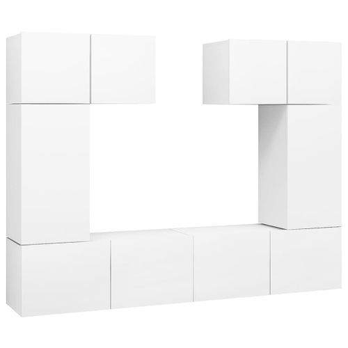 Ensemble de meuble TV 6 pcs Blanc 11 - Photo n°2; ?>