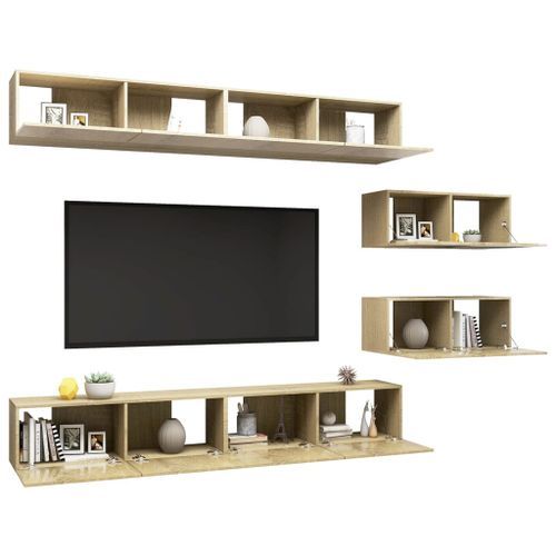 Ensemble de meuble TV 6 pcs Chêne sonoma 9 - Photo n°3; ?>