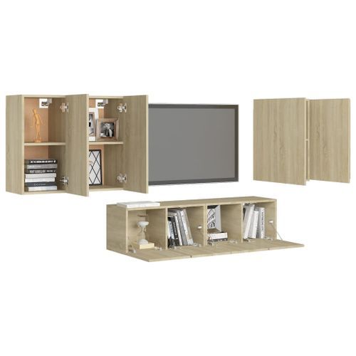 Ensemble de meuble TV 6 pcs Chêne sonoma 6 - Photo n°3; ?>