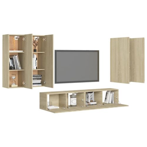 Ensemble de meuble TV 6 pcs Chêne sonoma 2 - Photo n°3; ?>