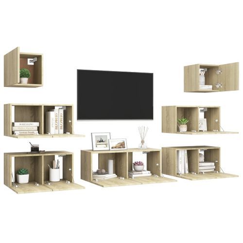 Ensemble de meuble TV 7 pcs Chêne sonoma - Photo n°3; ?>