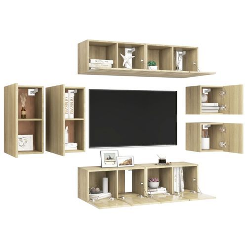 Ensemble de meuble TV 8 pcs Chêne sonoma 2 - Photo n°3; ?>