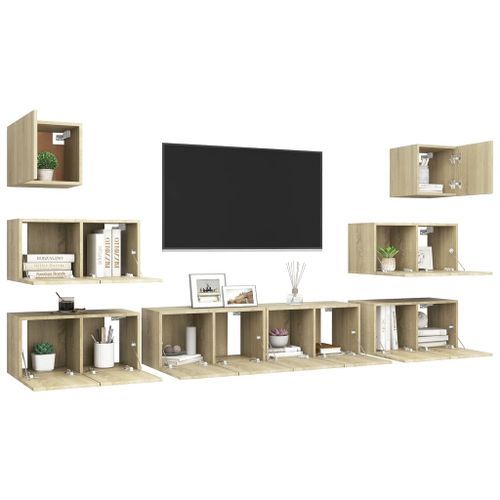 Ensemble de meuble TV 8 pcs Chêne sonoma - Photo n°3; ?>