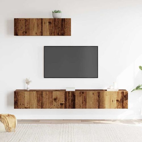 Ensemble de meuble TV mural 3 pcs vieux bois bois d'ingénierie - Photo n°3; ?>