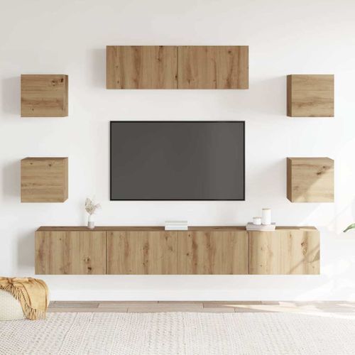 Ensemble de meuble TV mural 7 pcs chêne artisanal - Photo n°3; ?>