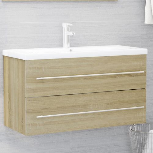 Ensemble de meubles de bain 2 pcs Chêne sonoma 5 - Photo n°3; ?>