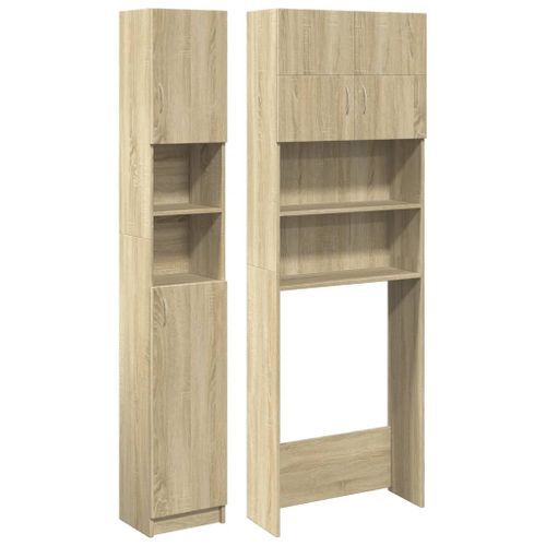 Ensemble de meubles de salle de bain 2 pcs bois d'ingénierie - Photo n°2; ?>