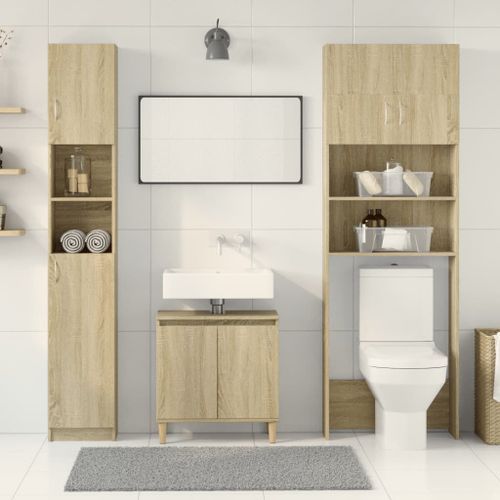 Ensemble de meubles de salle de bain 2 pcs bois d'ingénierie - Photo n°3; ?>