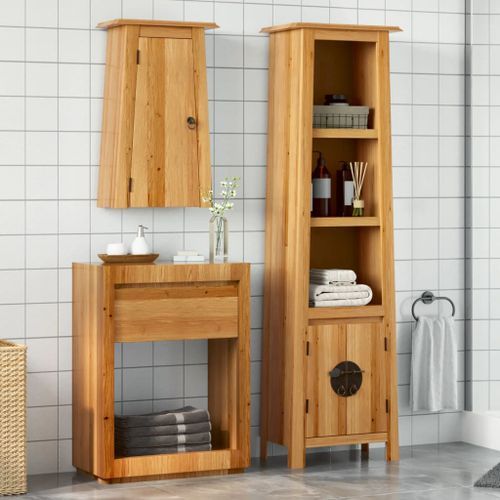 Ensemble de meubles de salle de bain 2 pcs bois de pin massif - Photo n°2; ?>