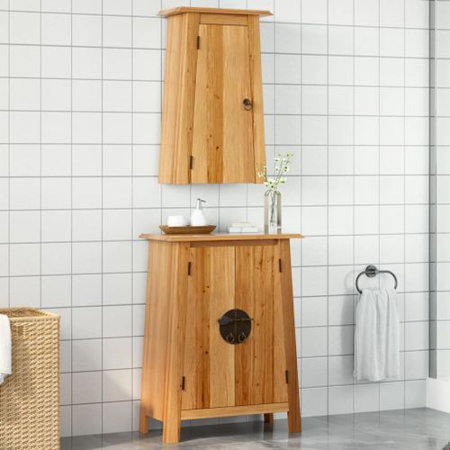 Ensemble de meubles de salle de bain 2 pcs bois de pin massif - Photo n°2; ?>