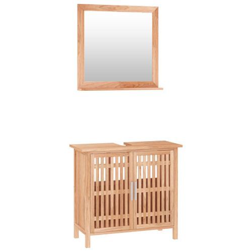 Ensemble de meubles de salle de bain 2 pcs Bois massif de noyer - Photo n°2; ?>