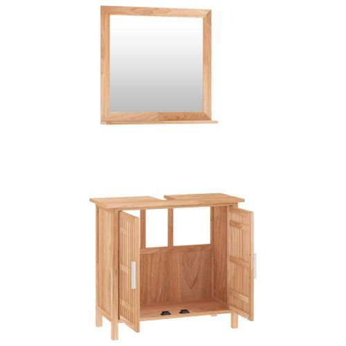 Ensemble de meubles de salle de bain 2 pcs Bois massif de noyer - Photo n°3; ?>