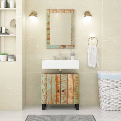 Ensemble de meubles de salle de bain 2 pcs bois massif récupéré - Photo n°2; ?>