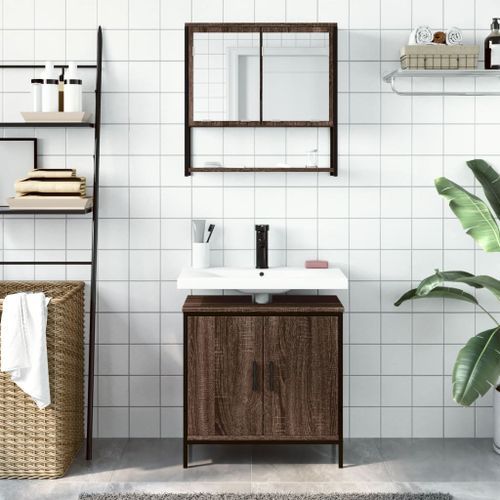 Ensemble de meubles de salle de bain 2 pcs Chêne marron - Photo n°3; ?>