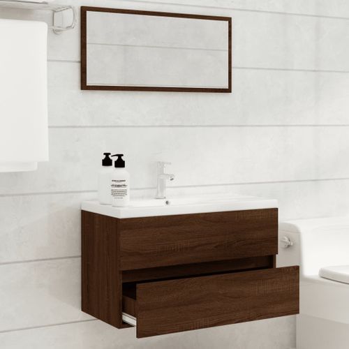 Ensemble de meubles de salle de bain 2 pcs Chêne marron - Photo n°3; ?>