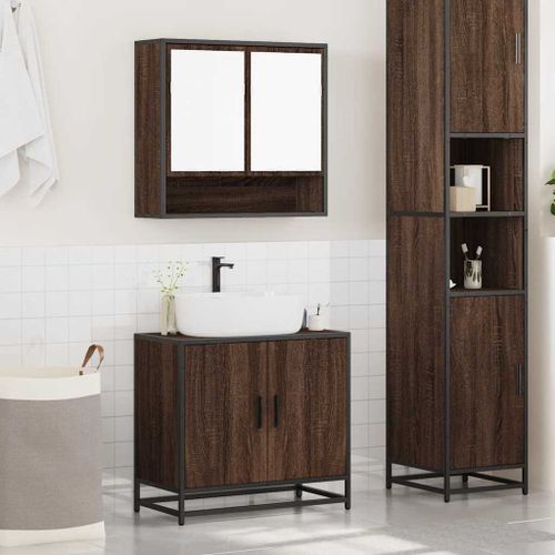 Ensemble de meubles de salle de bain 2 pcs Chêne marron - Photo n°3; ?>