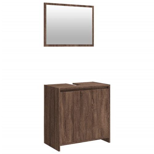 Ensemble de meubles de salle de bain 2 pcs Chêne marron - Photo n°2; ?>