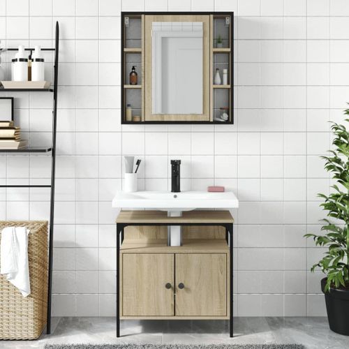 Ensemble de meubles de salle de bain 2 pcs chêne sonoma - Photo n°3; ?>