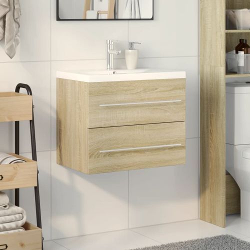 Ensemble de meubles de salle de bain 2 pcs chêne sonoma - Photo n°3; ?>