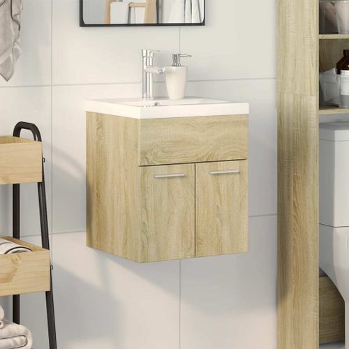 Ensemble de meubles de salle de bain 2 pcs chêne sonoma - Photo n°3; ?>