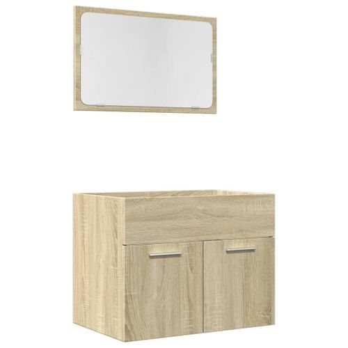 Ensemble de meubles de salle de bain 2 pcs chêne sonoma - Photo n°2; ?>