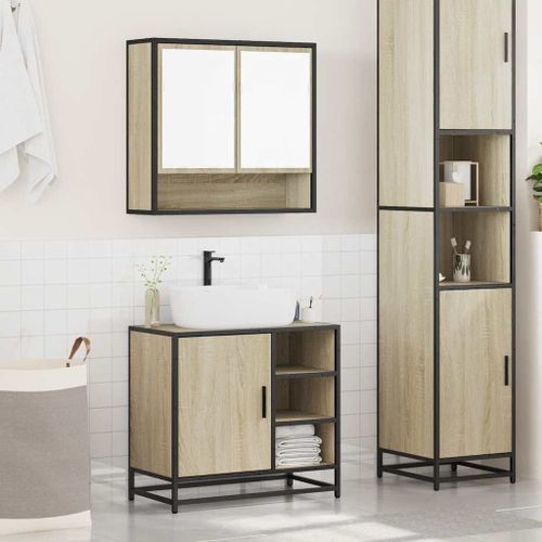 Ensemble de meubles de salle de bain 2 pcs chêne sonoma - Photo n°3; ?>