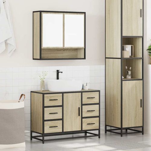 Ensemble de meubles de salle de bain 2 pcs chêne sonoma - Photo n°3; ?>