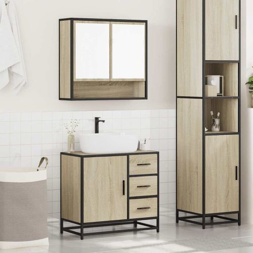 Ensemble de meubles de salle de bain 2 pcs chêne sonoma - Photo n°3; ?>