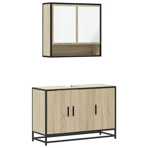 Ensemble de meubles de salle de bain 2 pcs chêne sonoma - Photo n°2; ?>