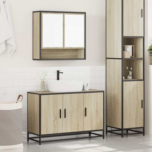 Ensemble de meubles de salle de bain 2 pcs chêne sonoma - Photo n°3; ?>