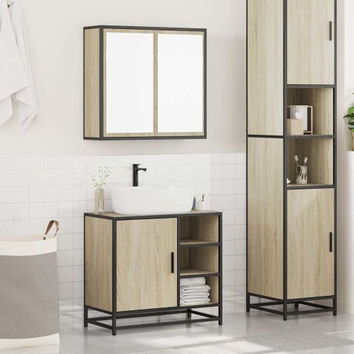 Ensemble de meubles de salle de bain 2 pcs chêne sonoma - Photo n°3; ?>